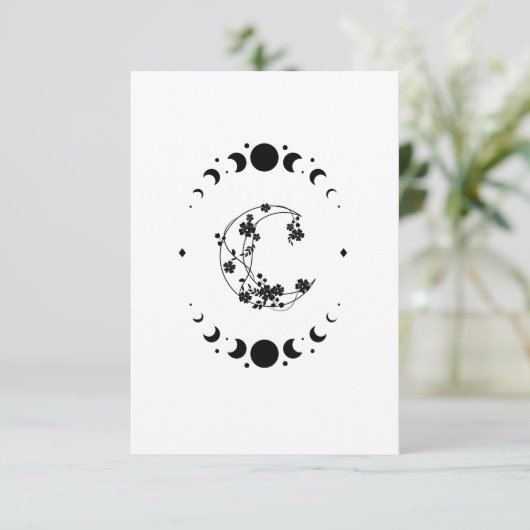 Crescent Moon Blank Note Card Dankeskarte (Stehend Vorderseite)