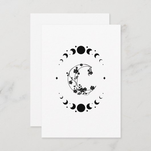 Crescent Moon Blank Note Card Dankeskarte (Vorne/Hinten)