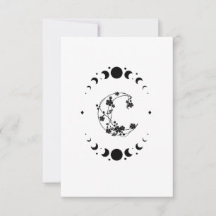Crescent Moon Blank Note Card Dankeskarte