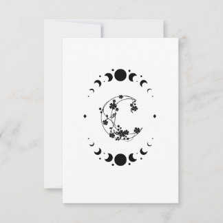 Crescent Moon Blank Note Card Dankeskarte