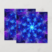 Crescent Moon Blue Fractals Dankeskarte (Vorne/Hinten)