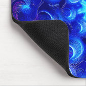 Crescent Moon Blue Fractals Mousepad (Ecke)