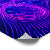 Crescent Moon Blue Fractals Poster (Ecke)