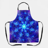 Crescent Moon Blue Fractals Schürze (Vorderseite)