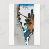 Crescent Moon, Bridge und Wasserfall. Japan. Postkarte (Vorderseite)