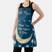 Crescent Moon Cartoon Design hinzufügen Text, Schü Schürze (InSitu)