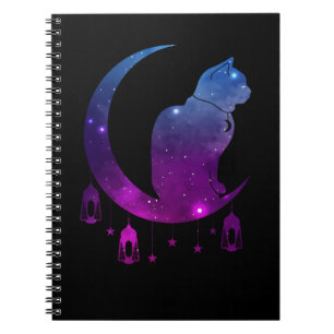 Crescent Moon Cat Mystical Pastel Goth Notizblock