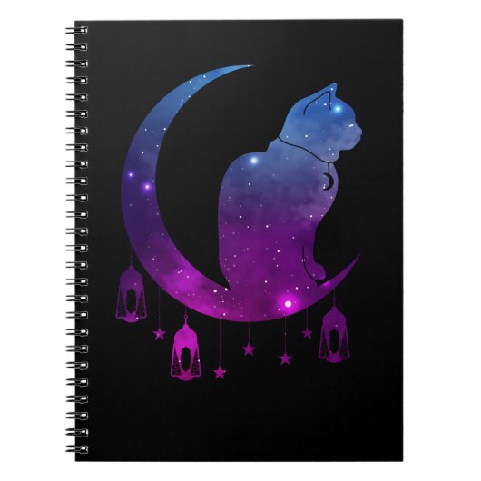 Crescent Moon Cat Mystical Pastel Goth Notizblock (Vorderseite)