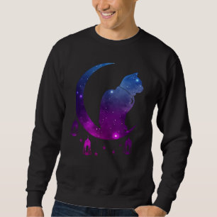 Crescent Moon Cat Mystical Pastel Goth Sweatshirt