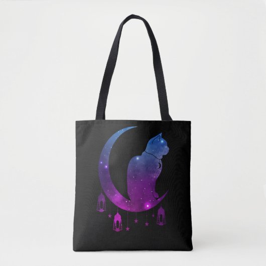Crescent Moon Cat Mystical Pastel Goth Tasche (Vorderseite)