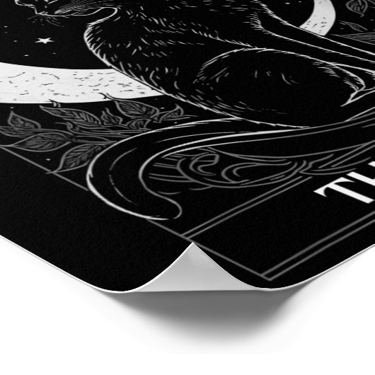 Crescent Moon Cat Tarot Card Graphic for Tarot Cat Poster (Ecke)