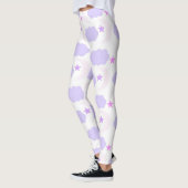 Crescent Moon Clouds Stars Pattern Pink Purple Leggings (Links)