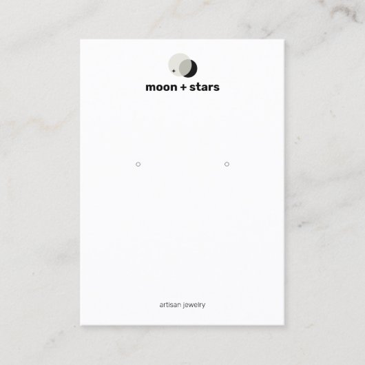 Crescent Moon Earring Juwelry Display Holder Visitenkarte (Vorderseite)