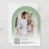 Crescent Moon Eucalyptus Arch Brautparty Einladung (Rückseite)