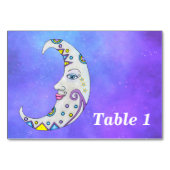Crescent Moon Extravagante farbenfrohe Markierunge Tischnummer (Vorderseite)