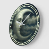 Crescent Moon Face Große Wanduhr (Winkel)