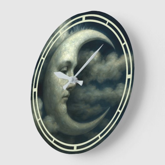 Crescent Moon Face Große Wanduhr (Winkel)