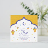 Crescent Moon & Fanous Ramadan Einladung (Stehend Vorderseite)