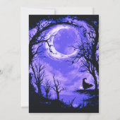 Crescent Moon Forest Hexe, grauenhaft Halloween Einladung (Rückseite)