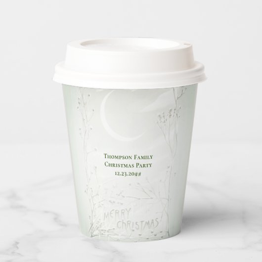 Crescent Moon Frozen Wilde Blume Weihnachts-Abende Pappbecher (Vorderseite)