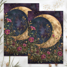 CRESCENT MOON GARDEN DECOUPAGE TISSUPAPIER SEIDENPAPIER