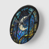 Crescent Moon gestanztes Glas Runde Wanduhr (Winkel)