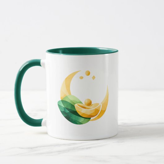 Crescent Moon Gold Pot St. Patrick's Day Tasse (Links)