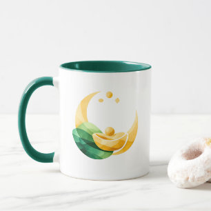 Crescent Moon Gold Pot St. Patrick's Day Tasse