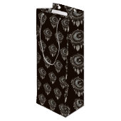 Crescent Moon Golden Dream Catcher. Geschenktüte Für Weinflaschen (Rückseite Schrägansicht)