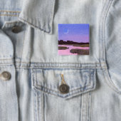 Crescent Moon & Heron Twilight Marsh Button (Beispiel)