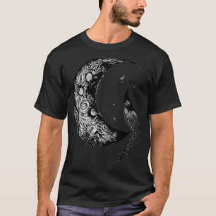 Crescent Moon Hexe ästhetische Astrologie Gothic T-Shirt