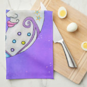 Crescent Moon Hübsche Formen Lila Geschirrtuch (Viertel Falte)