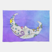 Crescent Moon Hübsche Formen Lila Geschirrtuch (Horizontal)