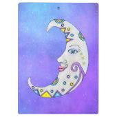 Crescent Moon Hübsche Gesichtshälfte Farbige Marki Klemmbrett (Rückseite)