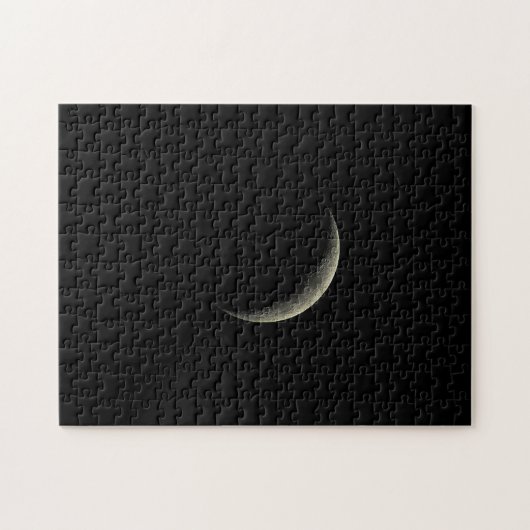 Crescent Moon im Black Sky Jigsaw Puzzle (Horizontal)