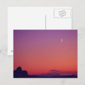 Crescent Moon in der Abenddämmerung Postkarte (Vorne/Hinten)