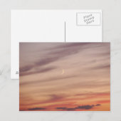 Crescent Moon in der Abenddämmerung Postkarte (Vorne/Hinten)