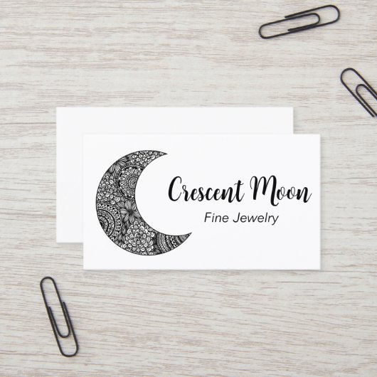 Crescent Moon Jewelry Maker Visitenkarte (Vorderseite/Rückseite Beispiel)