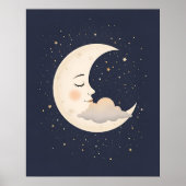 Crescent Moon Kinderzimmer Art Poster (Vorne)