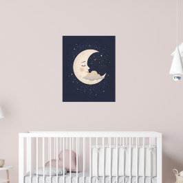 Crescent Moon Kinderzimmer Art Poster