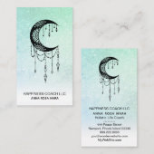 *~* Crescent Moon Luna Talisman Shaman Glitzer Visitenkarte (Vorne/Hinten)