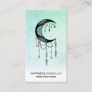 *~* Crescent Moon Luna Talisman Shaman Glitzer Visitenkarte