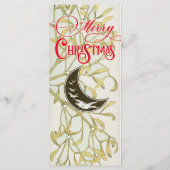 Crescent Moon Mistletoe Festliches Abendessen Menükarte (Rückseite)