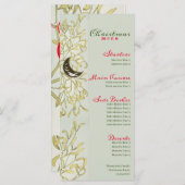 Crescent Moon Mistletoe Festliches Abendessen Menükarte (Vorne/Hinten)