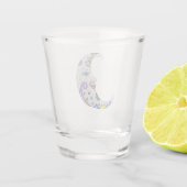 Crescent Moon mit Abstrakten Formen Schnapsglas (Rückseite)