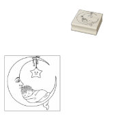 Crescent Moon mit Baby Gummistempel (Stempel)