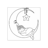 Crescent Moon mit Baby Gummistempel (Prägung)