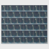 Crescent Moon mit einem Weihnachtsstern Geschenkpapier (Flach)