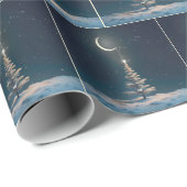 Crescent Moon mit einem Weihnachtsstern Geschenkpapier (Rolleneckpunkt)