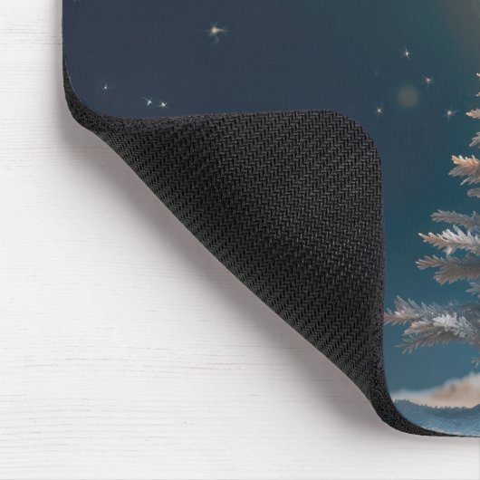 Crescent Moon mit einem Weihnachtsstern Mousepad (Ecke)